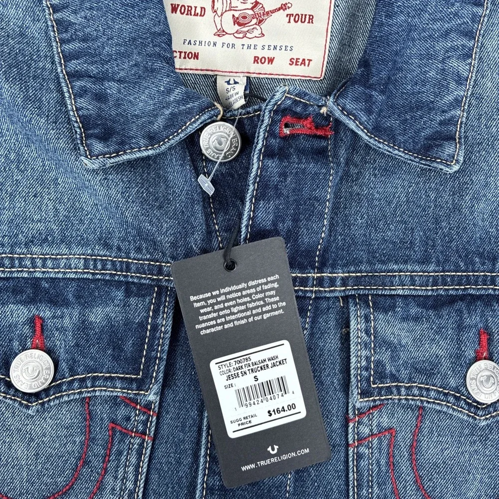 New Mens True Religion Jesse Trucker Denim Jacket Size Small NWT